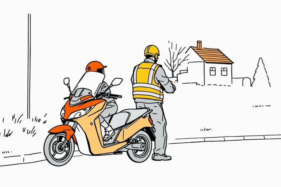 Seniorská trojkolka zaparkovaná na dvore rodinného domu