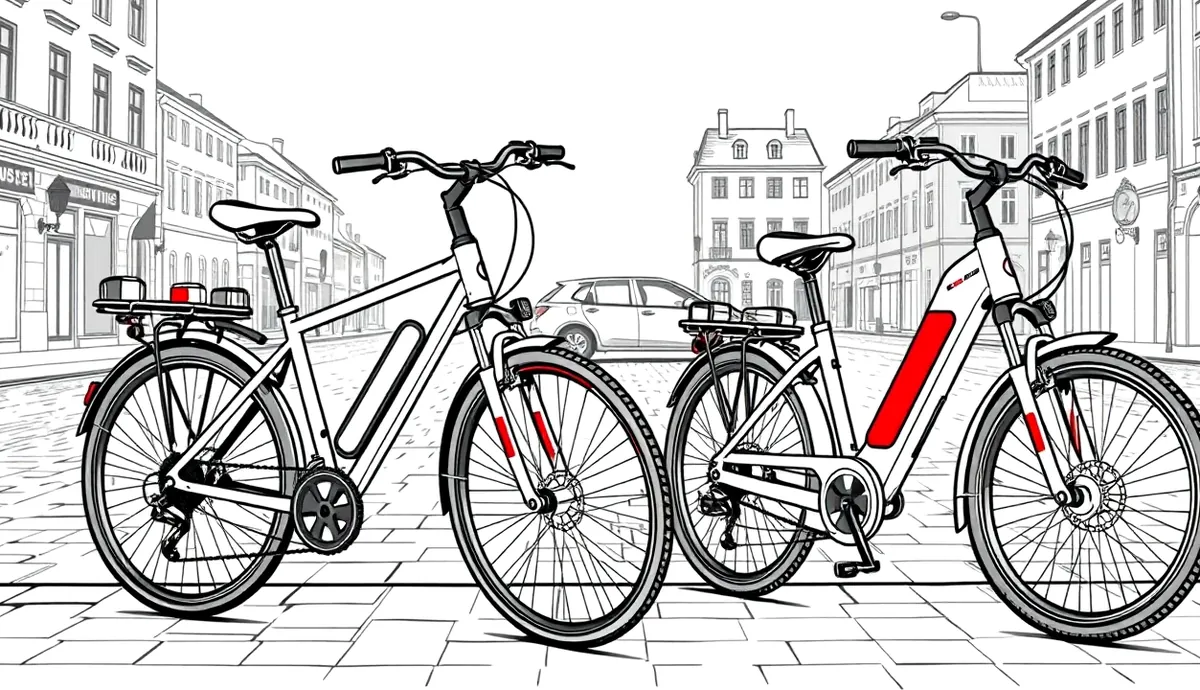 Starší manželský pár pri preberaní nového elektrobicykla v predajni bicyklov