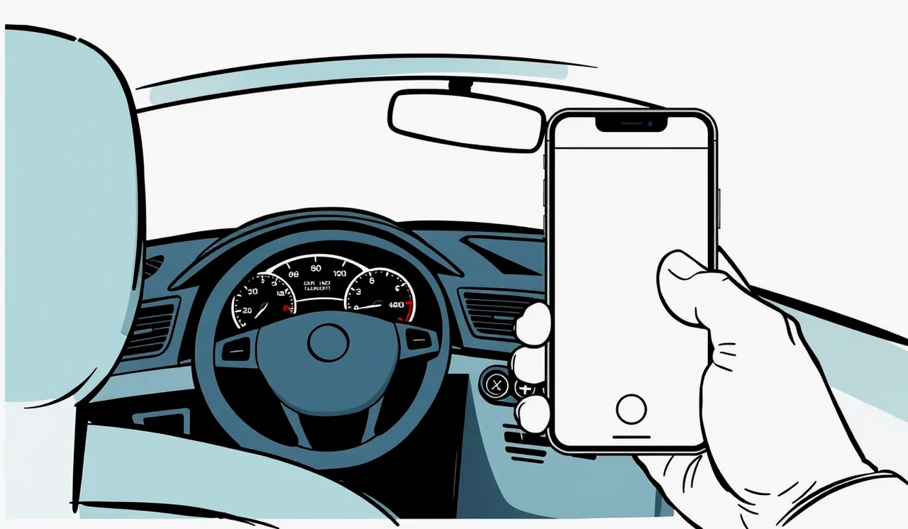 Vodič detailne fotí smartfónom vyrazené VIN číslo na karosérii v motorovom priestore