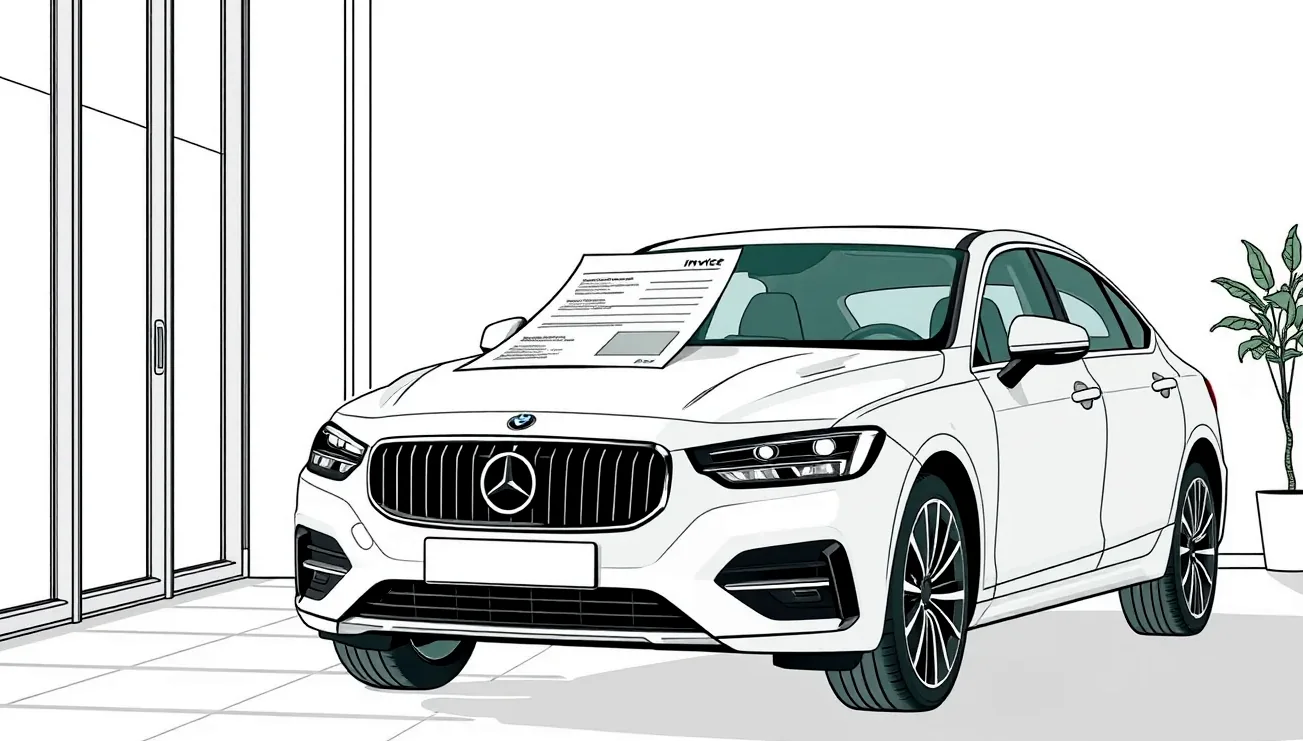 Detail kľúča od moderného vozidla položeného na technickom preukaze