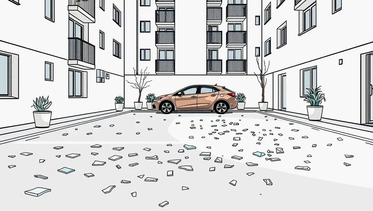 Nové osobné auto zaparkované pred predajňou vozidiel pripravené na odovzdanie majiteľovi