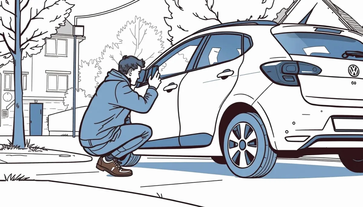 Automechanik a likvidátor kontrolujúci poškodenie karosérie v autoservise