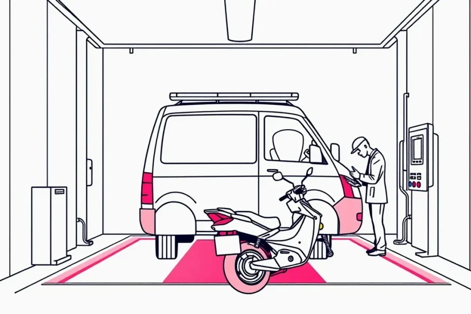 Rad nákladných vozidiel Iveco zaparkovaných vo firemnom areáli