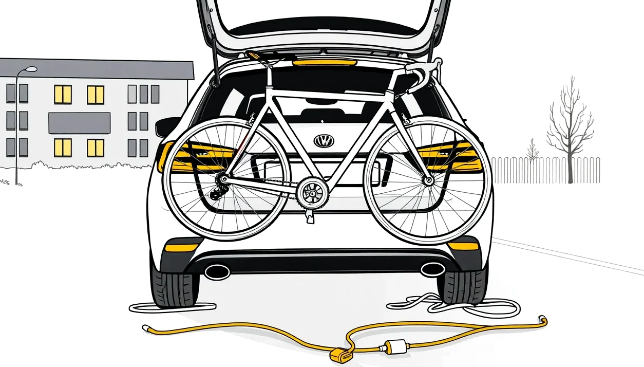 Detailné upevnenie nosiča bicyklov na ťažné zariadenie osobného auta