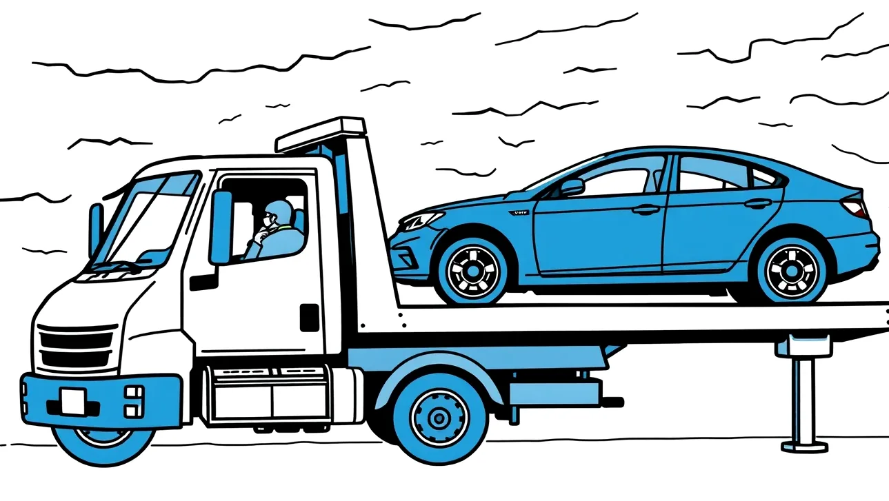 Vodič preberá kľúče od náhradného vozidla pred autoservisom
