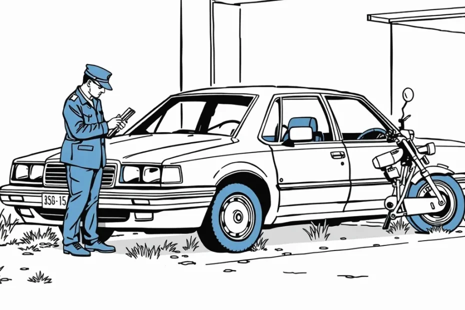 Žlté odťahové vozidlo nakladá nepojazdný osobný automobil na sídliskovom parkovisku