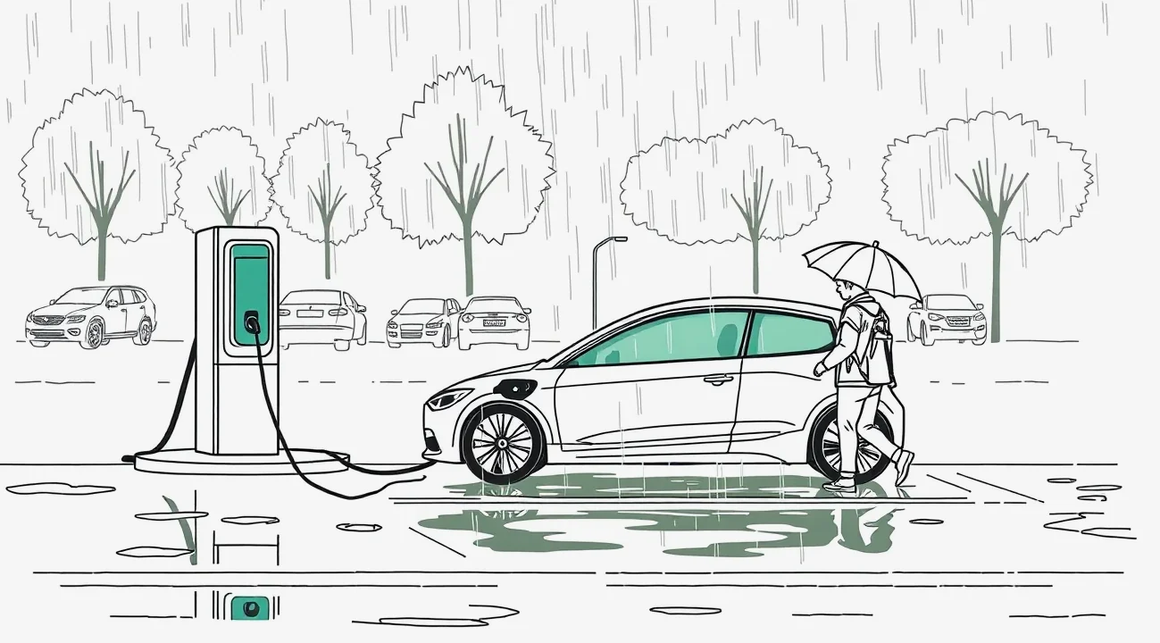 Pohľad na podvozok a ochranný kryt trakčnej batérie elektromobilu v servise