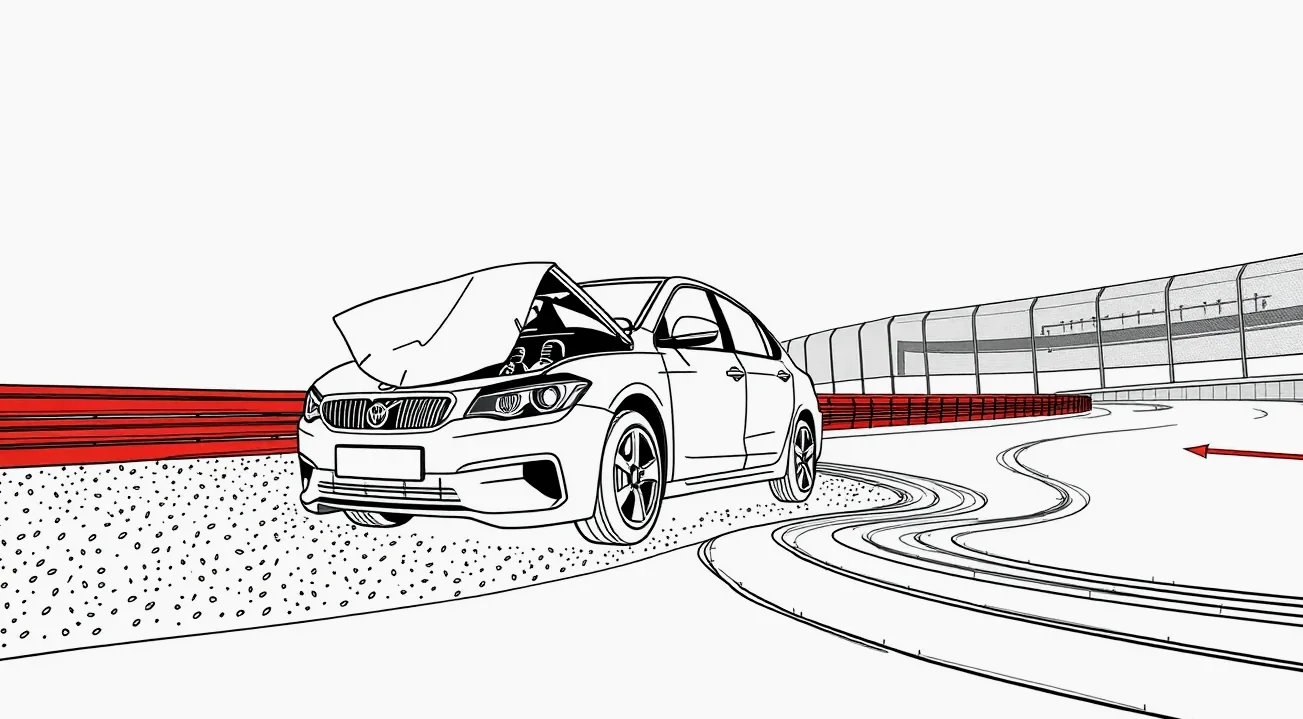 Výkonný športový automobil na technickej kontrole pred jazdou
