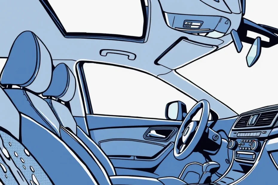 Zaparkované osobné auto stojace vo vysokej vode po prívalovom daždi na ulici