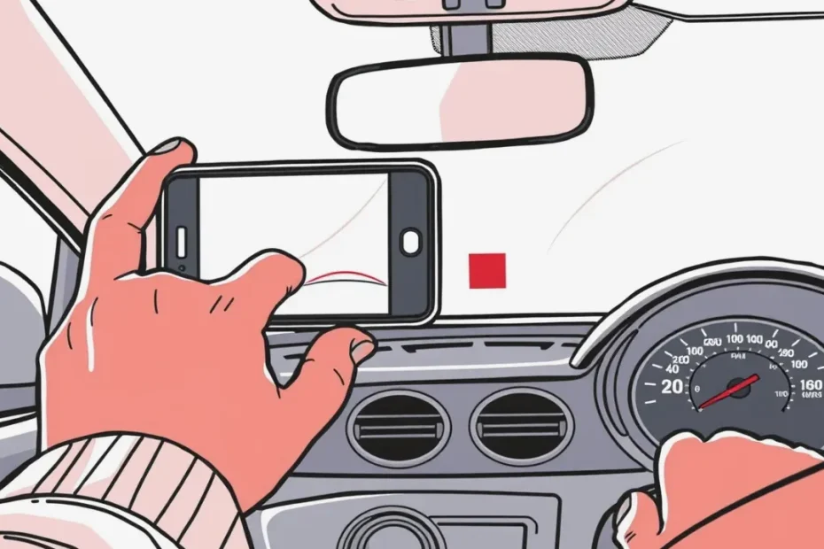 Smartfón s aplikáciou zobrazujúcou stav najazdených kilometrov vozidla