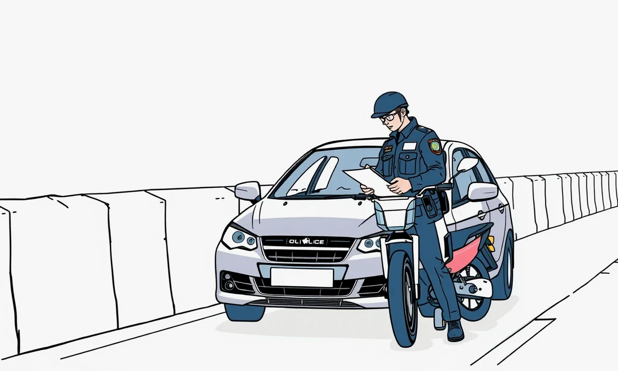 Pohľad na svetelnú signalizáciu a zníženie rýchlosti pred portálom cestného tunela
