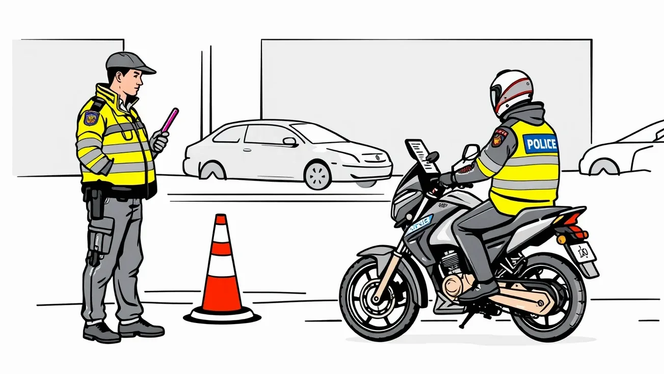Motorkár v ochrannej prilbe zapína remienok pred jazdou na ceste