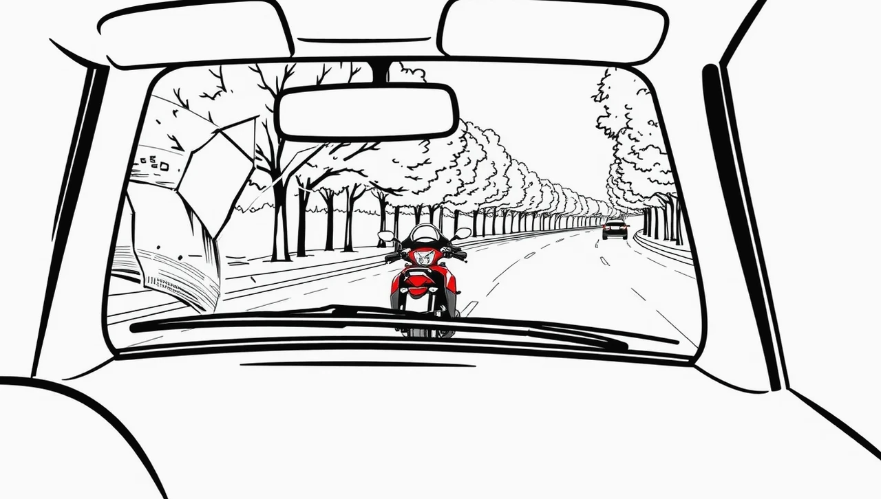 Predná maska a čelné sklo automobilu so stopami po poškodení od odletených kamienkov