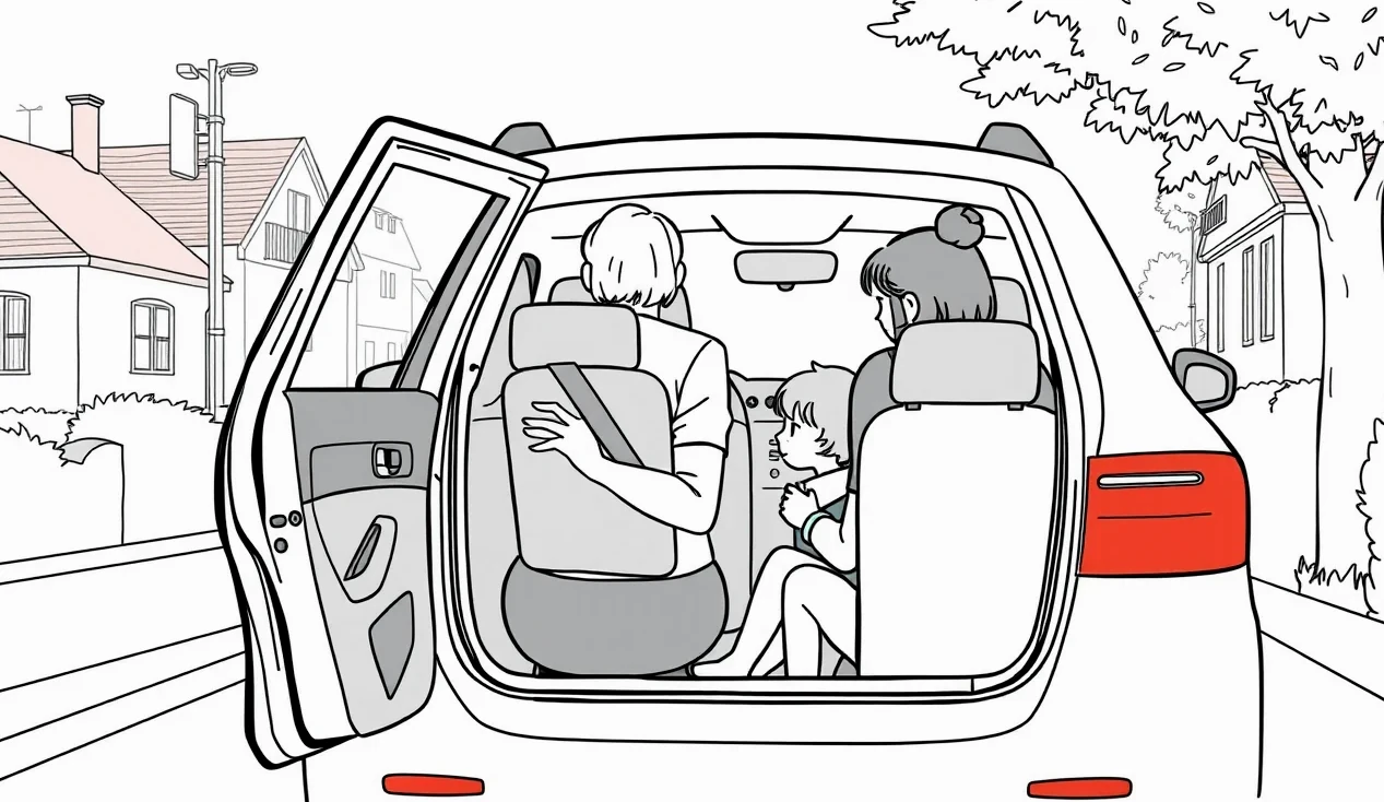Interiér moderného osobného automobilu so zameraním na predné a zadné sedadlá