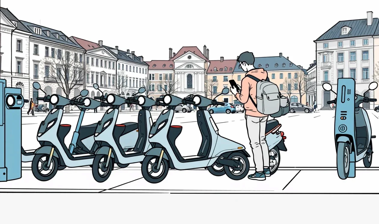 Detailný pohľad na digitálny displej elektrickej kolobežky zobrazujúci rýchlosť na cyklotrase
