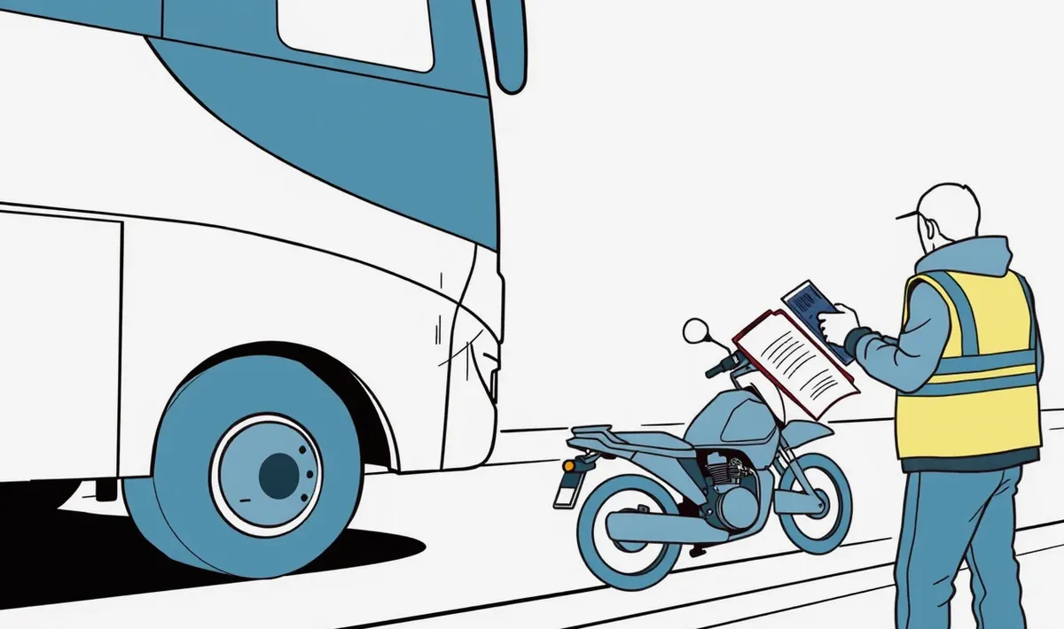 Pohľad na poškodenú zadnú časť autobusu po kolízii na ceste