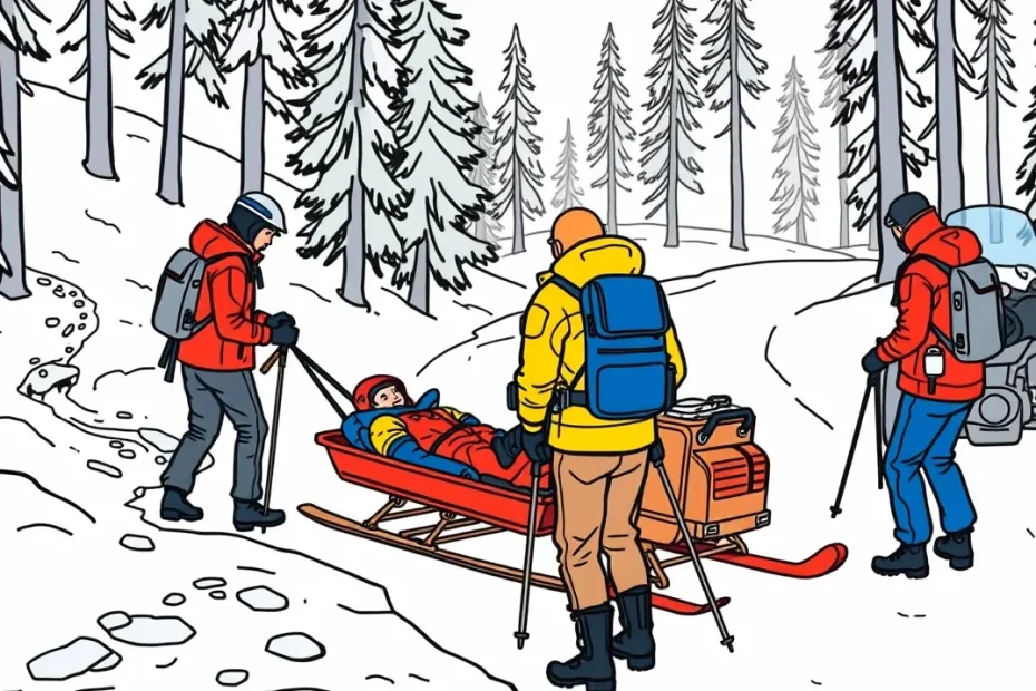 Bežkár v zimnom lese na upravenej trati